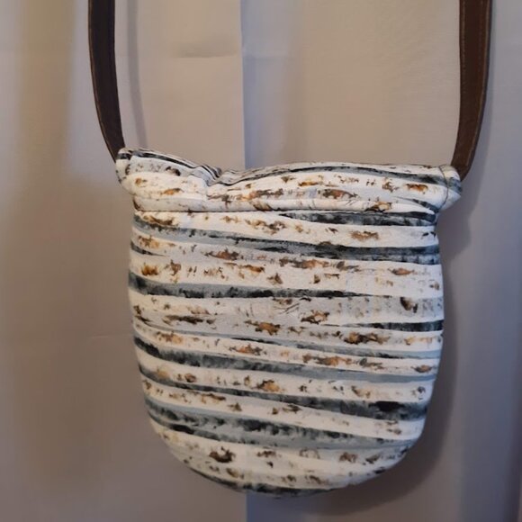 New Southwestern Western Purse Aspen Wood Tree print Blue Brown Wht bag Flap top - Picture 7 of 8